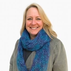 Handmade Extra Long Scarf in Blue & Purple